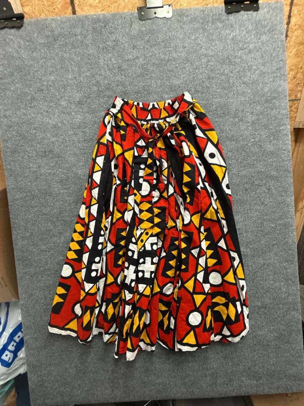 Samakaka Tribal Geometric Print Bohemian Maxi Skirt with Pockets Free Size